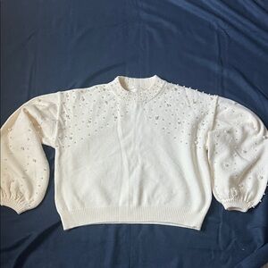 Embellished White Sweater